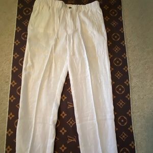 Men’s 100% linen white pants